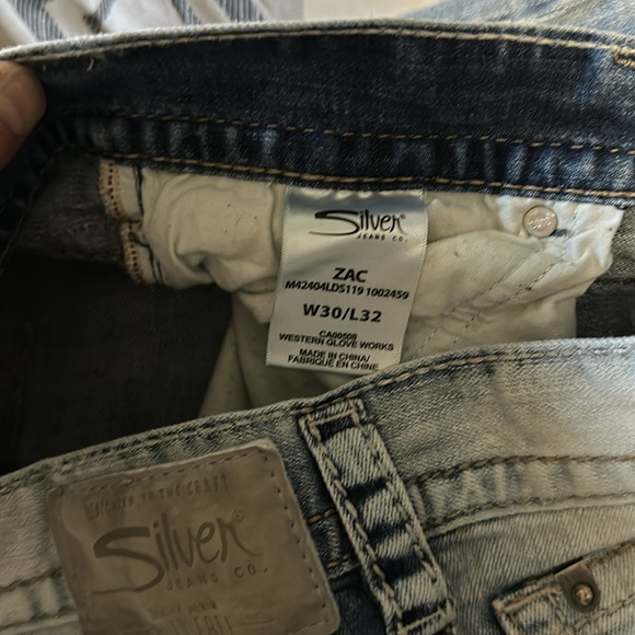 Silver Jeans Zac relaxed fit straight leg size 30 waist 32 length - Picture 3 of 5